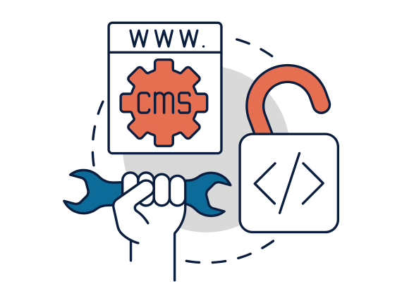Fasi realizzazione sito web Icona grafica che identifica i componenti tecnici per realizzare un sito web come il CSS o il codice HTML